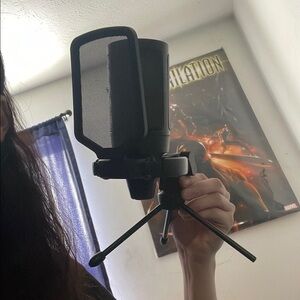 Black Microphone with Stand